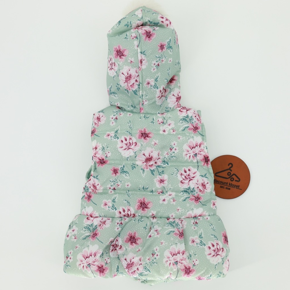 LITTLE LASS Floral Puffer Vest - Picture 2 of 6